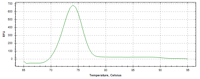 Melt curve analysis of above amplification.