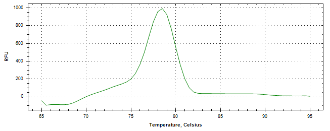 Melt curve analysis of above amplification.