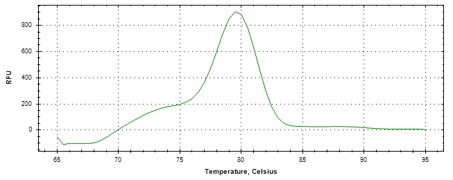 Melt curve analysis of above amplification.