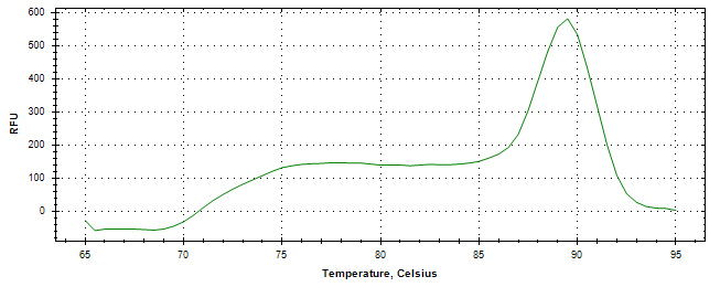 Melt curve analysis of above amplification.