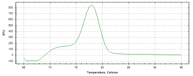 Melt curve analysis of above amplification.