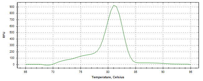 Melt curve analysis of above amplification.