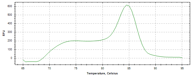 Melt curve analysis of above amplification.