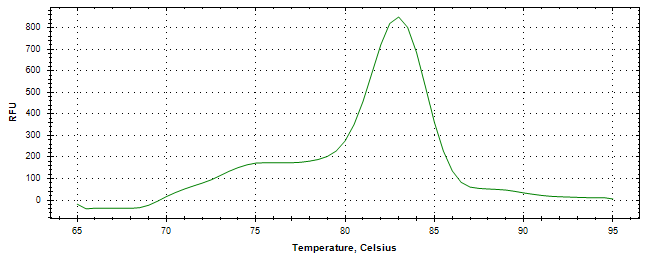 Melt curve analysis of above amplification.