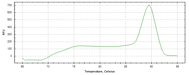 Melt curve analysis of above amplification.