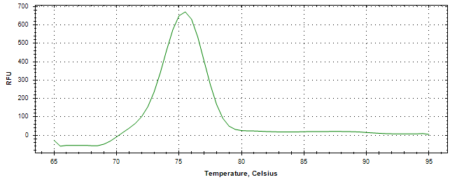 Melt curve analysis of above amplification.