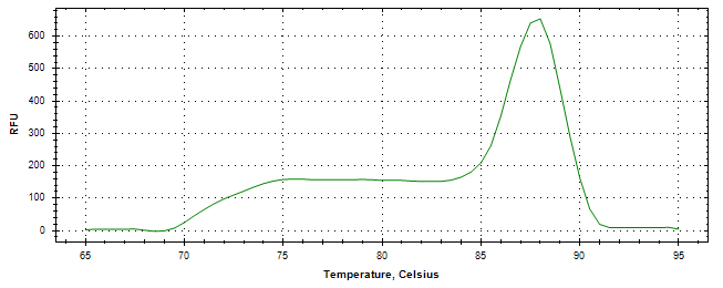 Melt curve analysis of above amplification.