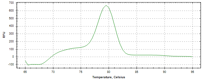 Melt curve analysis of above amplification.