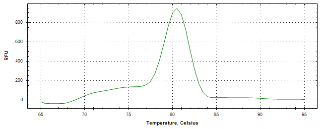 Melt curve analysis of above amplification.