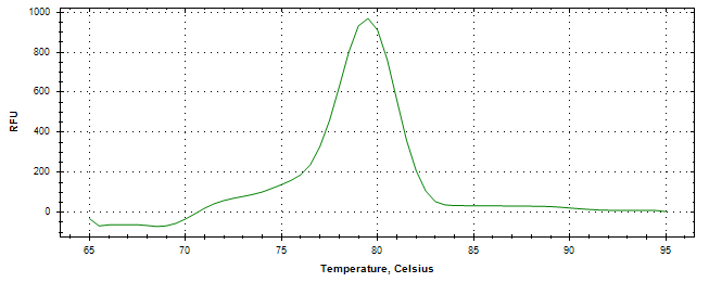 Melt curve analysis of above amplification.