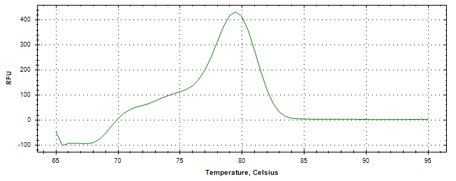 Melt curve analysis of above amplification.