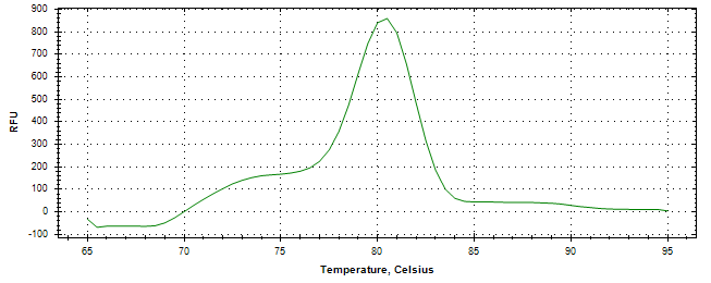 Melt curve analysis of above amplification.