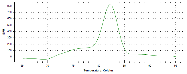 Melt curve analysis of above amplification.