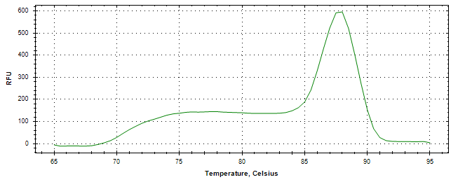 Melt curve analysis of above amplification.