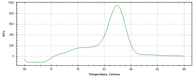 Melt curve analysis of above amplification.