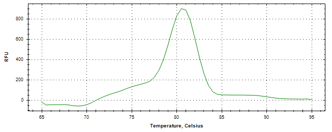 Melt curve analysis of above amplification.