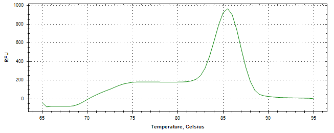 Melt curve analysis of above amplification.
