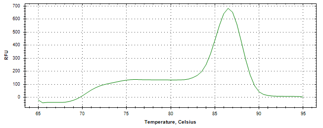 Melt curve analysis of above amplification.