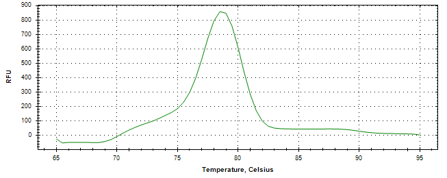 Melt curve analysis of above amplification.