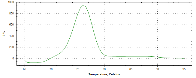 Melt curve analysis of above amplification.