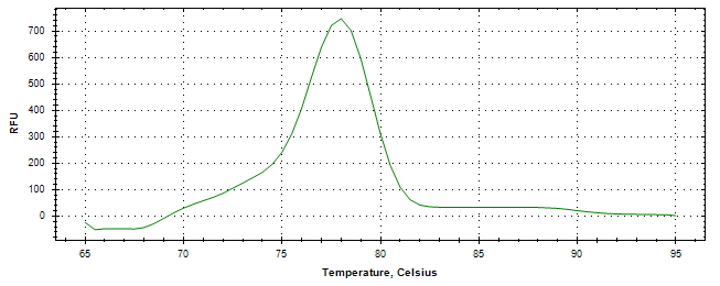 Melt curve analysis of above amplification.