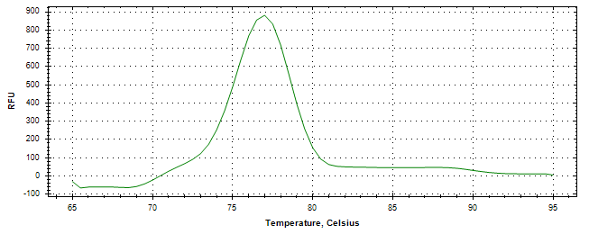 Melt curve analysis of above amplification.