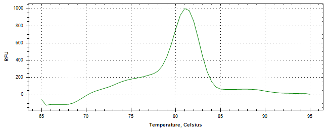 Melt curve analysis of above amplification.