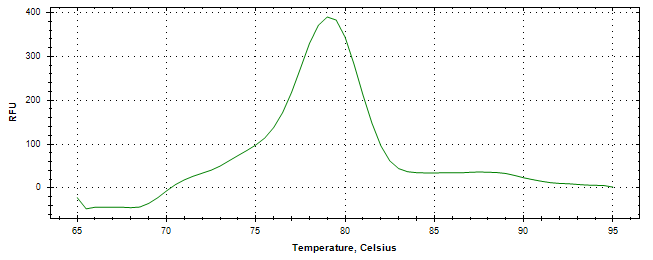 Melt curve analysis of above amplification.