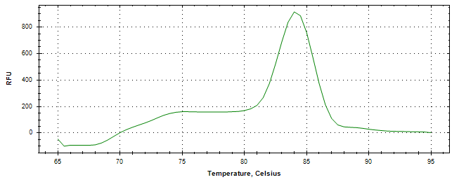 Melt curve analysis of above amplification.