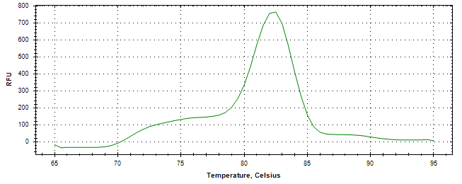 Melt curve analysis of above amplification.