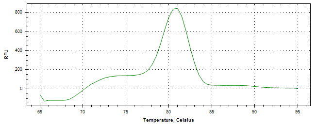 Melt curve analysis of above amplification.