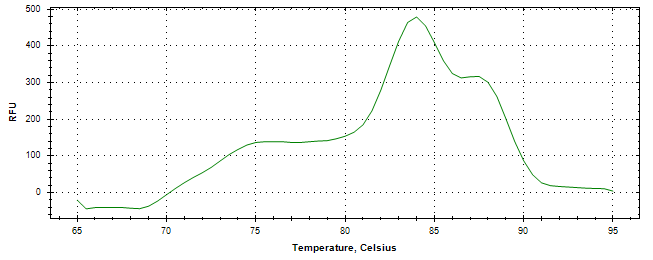 Melt curve analysis of above amplification.