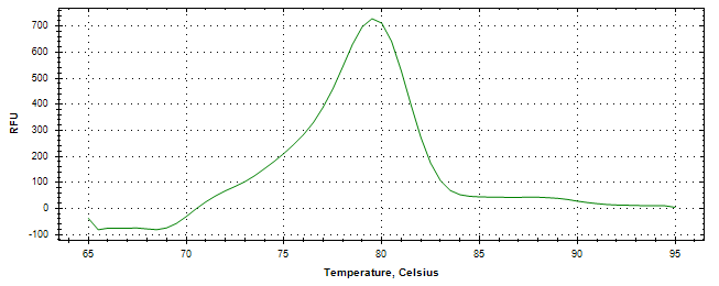 Melt curve analysis of above amplification.