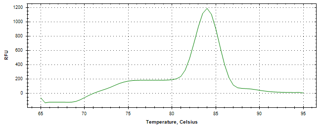 Melt curve analysis of above amplification.