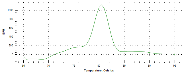 Melt curve analysis of above amplification.