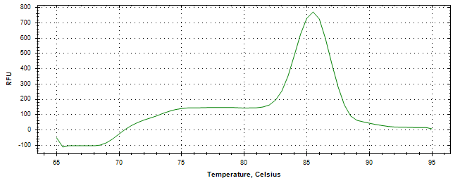 Melt curve analysis of above amplification.