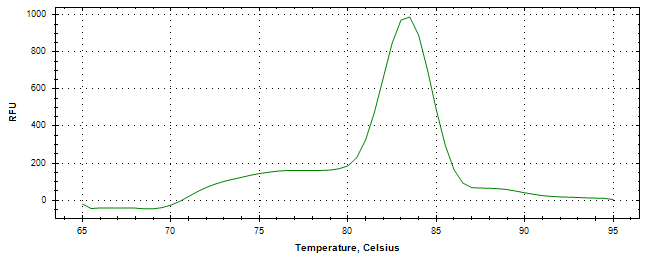 Melt curve analysis of above amplification.