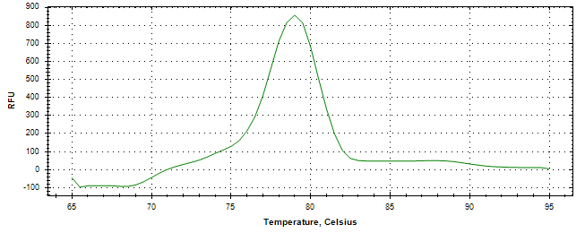 Melt curve analysis of above amplification.