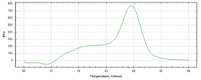 Melt curve analysis of above amplification.