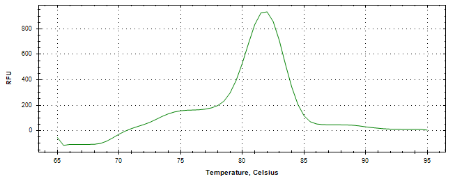 Melt curve analysis of above amplification.