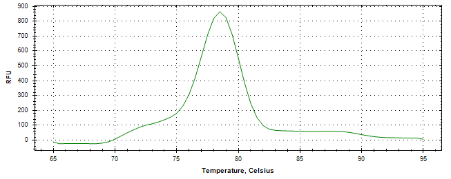 Melt curve analysis of above amplification.