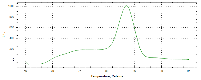 Melt curve analysis of above amplification.