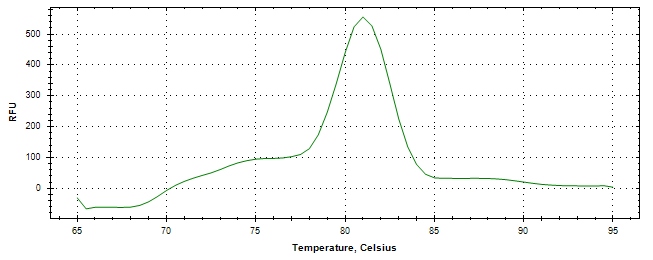 Melt curve analysis of above amplification.