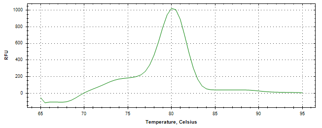 Melt curve analysis of above amplification.