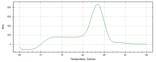 Melt curve analysis of above amplification.