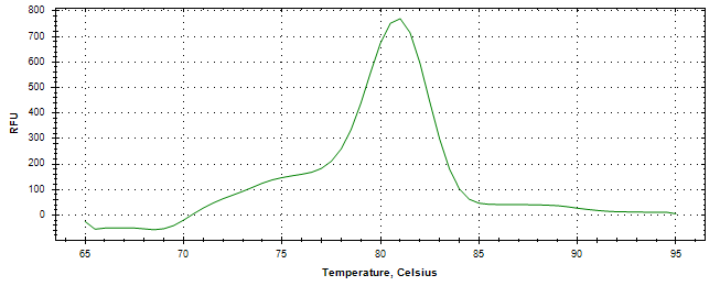 Melt curve analysis of above amplification.