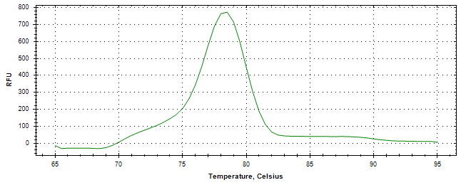 Melt curve analysis of above amplification.