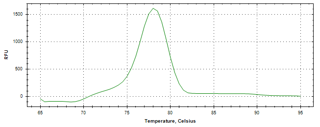 Melt curve analysis of above amplification.