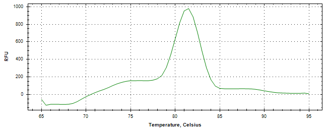 Melt curve analysis of above amplification.