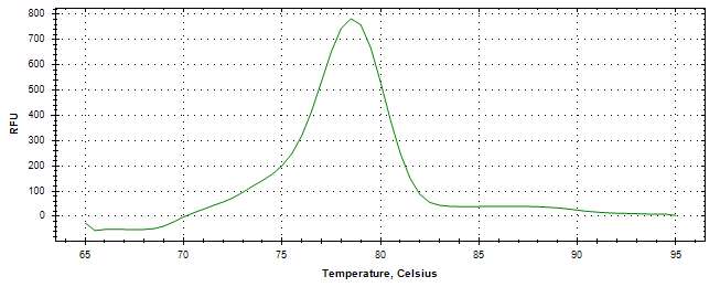 Melt curve analysis of above amplification.